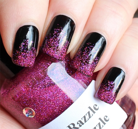 black-and-pink-glitter-nails-26_4 Negru și roz unghii sclipici