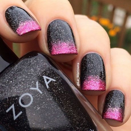 black-and-pink-glitter-nails-26_7 Negru și roz unghii sclipici
