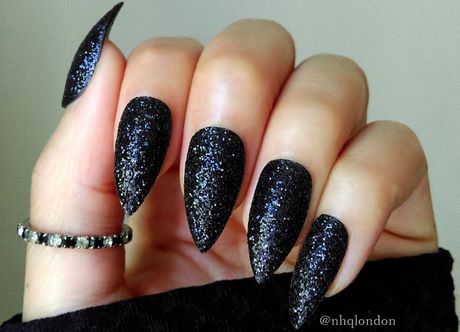 black-glitter-nails-80_4 Unghii cu sclipici negre