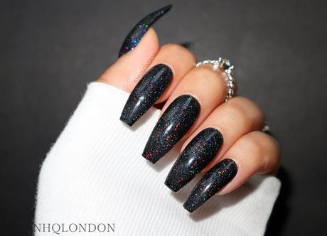 black-glitter-nails-80_6 Unghii cu sclipici negre