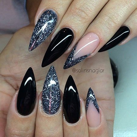 black-glitter-nails-80_7 Unghii cu sclipici negre