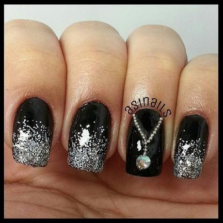 black-silver-glitter-nails-51_13 Negru Argint unghii sclipici