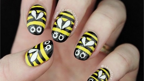 bumble-bee-nails-designs-20_4 Bumble Bee cuie modele