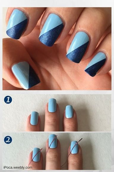 easy-two-color-nail-designs-28_4 Ușor două modele de unghii de culoare
