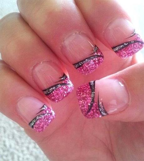 gel-nails-pink-glitter-20_8 Gel unghii roz sclipici
