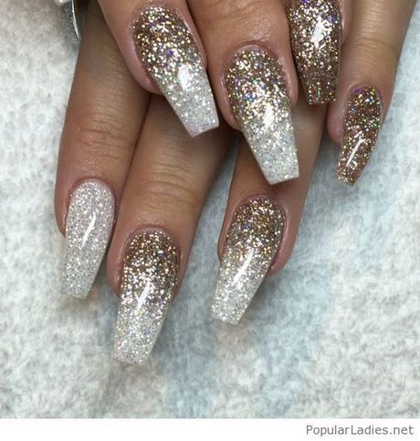 gold-and-silver-glitter-nails-69 Aur și argint unghii sclipici