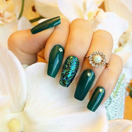 green-glitter-nail-art-57_2 Verde sclipici nail art