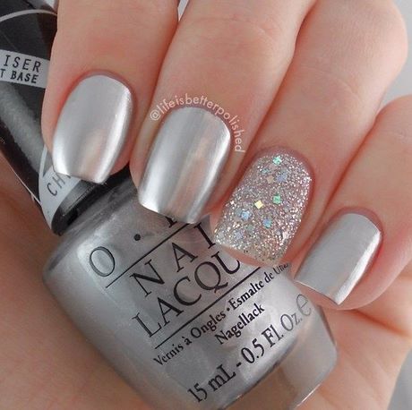 grey-and-silver-nail-designs-53_5 Modele de unghii gri și argint