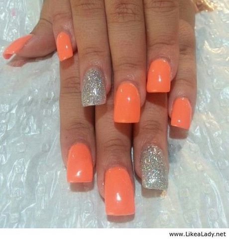 orange-and-silver-nails-73_13 Unghii portocalii și argintii