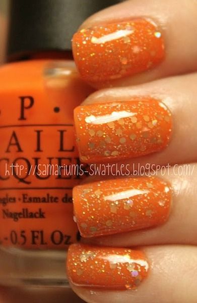 orange-sparkly-nails-24_10 Unghii sclipitoare portocalii