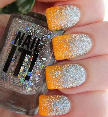 orange-sparkly-nails-24_17 Unghii sclipitoare portocalii