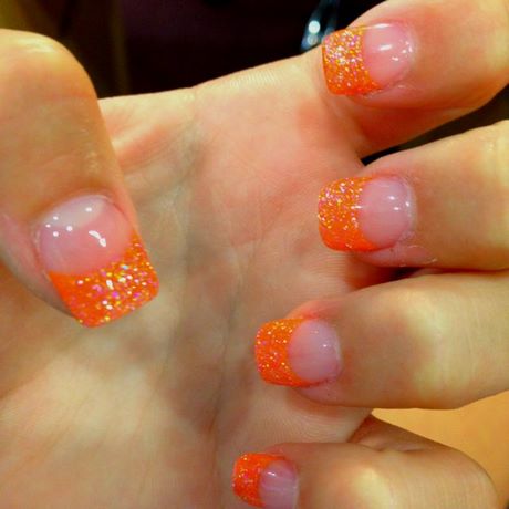 orange-sparkly-nails-24_5 Unghii sclipitoare portocalii