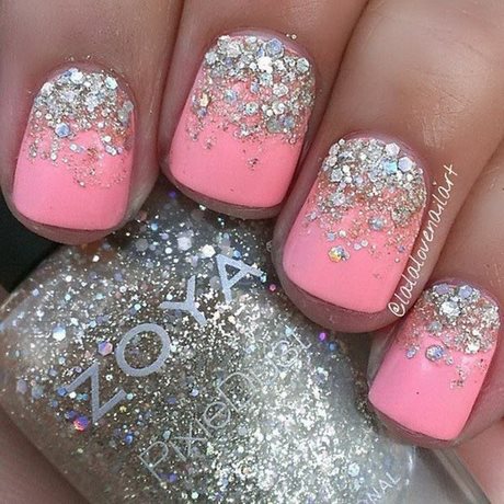 pink-and-glitter-nail-art-40_8 Arta unghiilor roz și sclipici