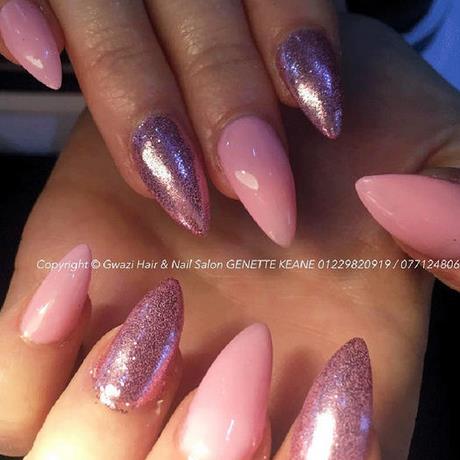 pink-and-glitter-nails-64_17 Unghii roz și sclipici