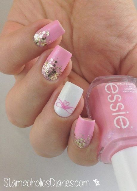 pink-and-white-glitter-nail-designs-32_6 Modele de unghii cu sclipici roz și alb