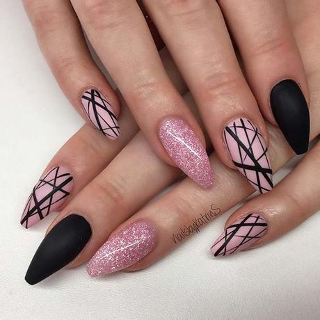 pink-black-glitter-nails-72_10 Roz negru sclipici Unghii