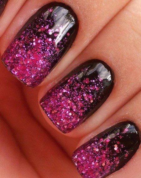pink-black-glitter-nails-72_3 Roz negru sclipici Unghii