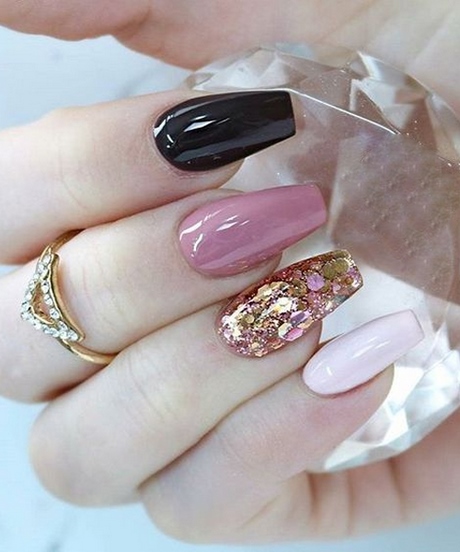 pink-black-glitter-nails-72_8 Roz negru sclipici Unghii