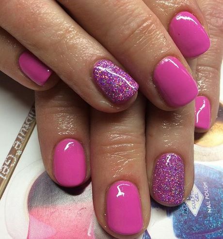 pink-gel-glitter-nails-42_4 Roz gel sclipici Unghii