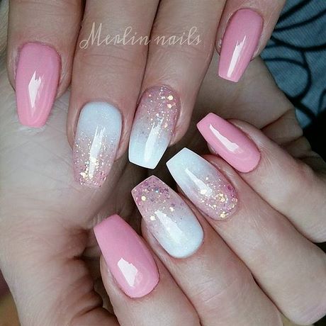 pink-gel-glitter-nails-42_8 Roz gel sclipici Unghii