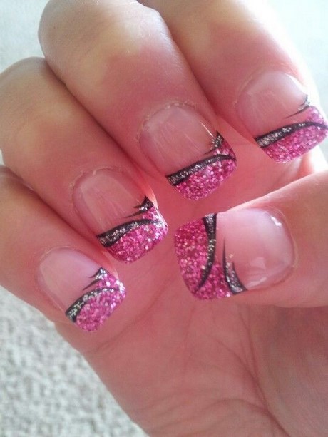 pink-gel-glitter-nails-42_9 Roz gel sclipici Unghii