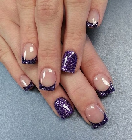 purple-glitter-nail-art-70_9 Violet sclipici nail art