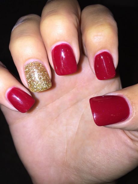 red-and-gold-acrylic-nails-52_3 Unghii acrilice roșii și aurii