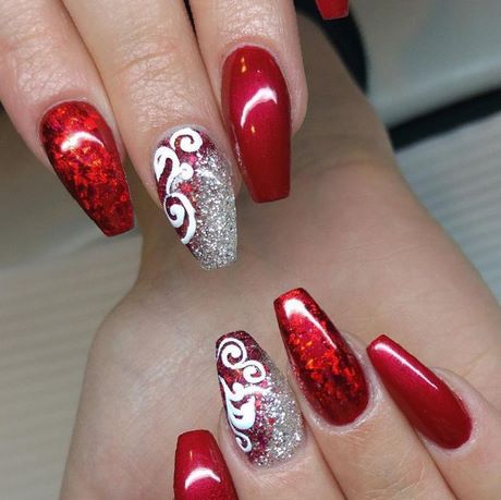 red-and-silver-glitter-nails-27_18 Unghii cu sclipici roșii și argintii
