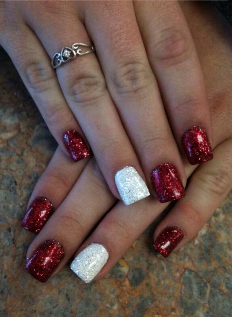 red-and-white-glitter-nails-36_5 Roșu și alb sclipici Unghii
