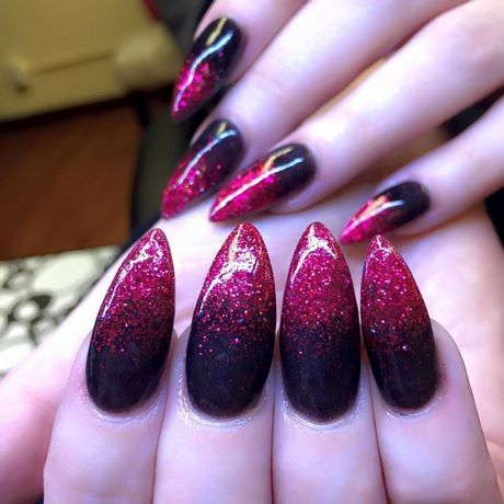 red-ombre-glitter-nails-59_8 Roșu ombre unghii sclipici