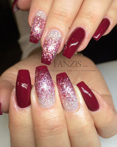 red-sparkly-nail-designs-61 Modele de unghii roșii strălucitoare