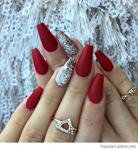 red-sparkly-nail-designs-61_13 Modele de unghii roșii strălucitoare