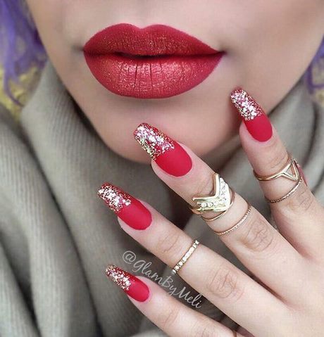 red-sparkly-nail-designs-61_4 Modele de unghii roșii strălucitoare