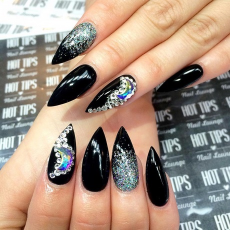 silver-and-black-glitter-nails-13_6 Argint și negru sclipici Unghii