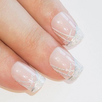 silver-glitter-false-nails-47_7 Argint sclipici Unghii false