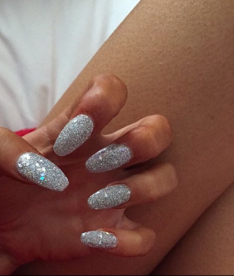 silver-sparkle-acrylic-nails-87_8 Argint sparkle unghii acrilice