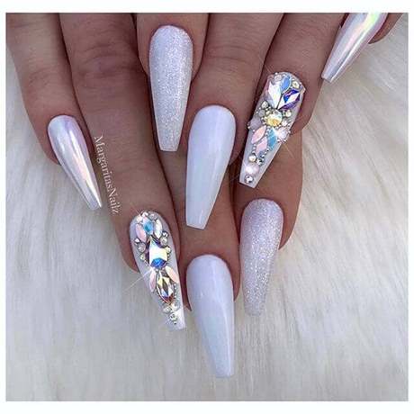 white-glitter-nail-designs-14_16 Modele de unghii cu sclipici albe