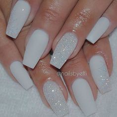 white-glitter-nail-designs-14_3 Modele de unghii cu sclipici albe