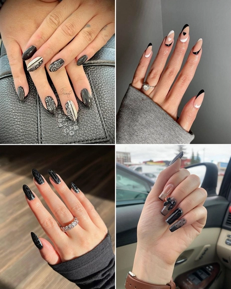 nail-designs-2023-black-and-silver-001 Modele de unghii 2023 negru și argintiu