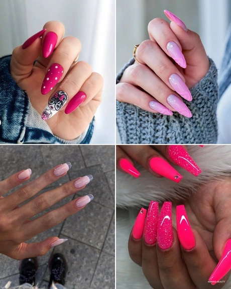 nail-designs-2023-pink-and-black-001 Modele de unghii 2023 roz și negru