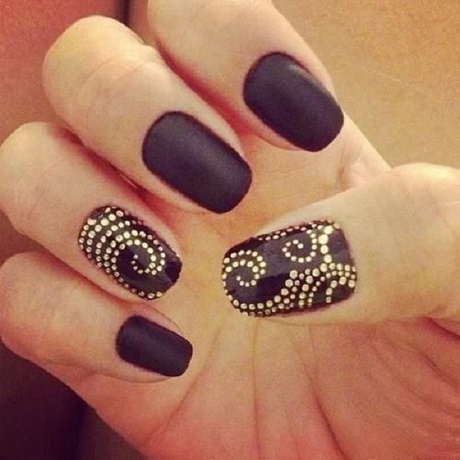 black-and-gold-nail-art-ideas-88_14 Idei de unghii negre și aurii