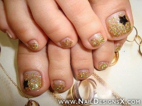 black-and-gold-toe-nail-designs-09_12 Modele de unghii negre și aurii