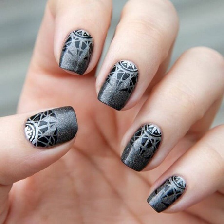 black-and-grey-nail-art-10_17 Negru și gri nail art