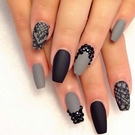 black-and-grey-nail-art-10_6 Negru și gri nail art