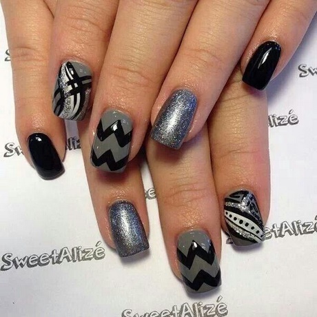black-and-grey-nail-art-10_8 Negru și gri nail art