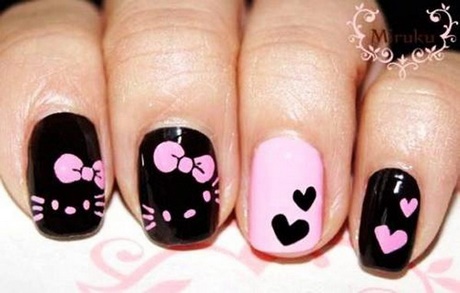 black-and-pink-nail-art-designs-84_3 Modele de unghii negre și roz