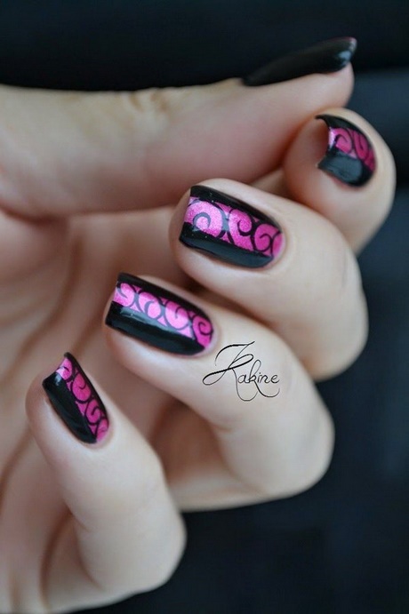 black-and-pink-nails-12_7 Unghii negre și roz