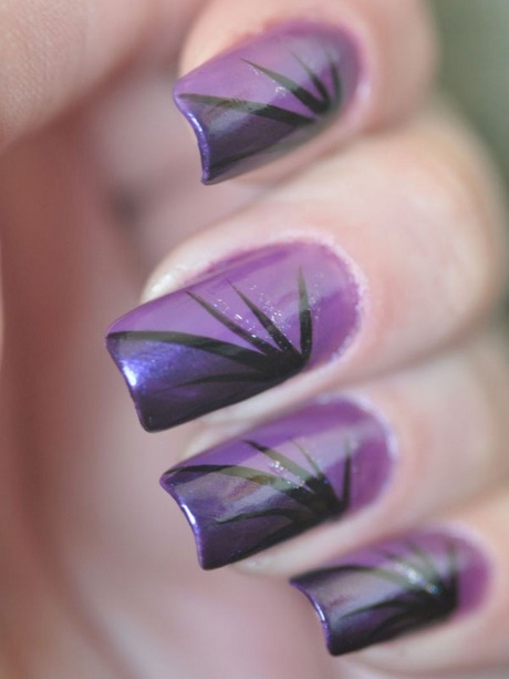 black-and-purple-nail-art-designs-23_14 Modele de unghii negre și violete
