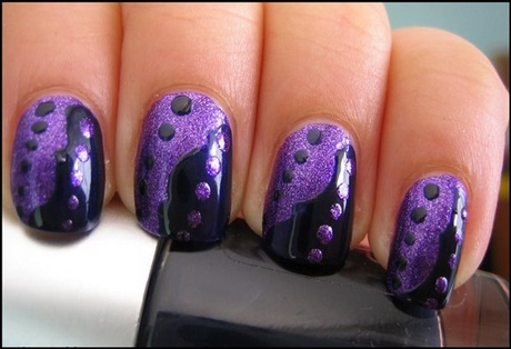 black-and-purple-nail-art-designs-23_19 Modele de unghii negre și violete
