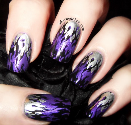 black-and-purple-nail-art-designs-23_2 Modele de unghii negre și violete
